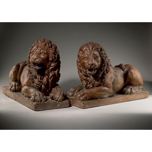 41. Pair of Recumbent Lions